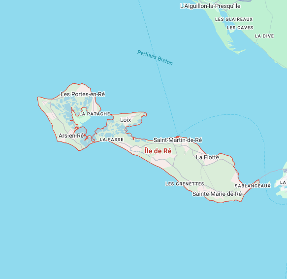 Kartenausschnitt Frankreich Atlantikküste - Ile de Re